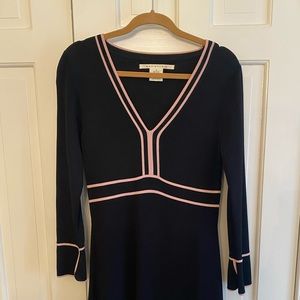 MAX STUDIO RAYON NYLON KNIT BLACK/PINK DRESS - Small